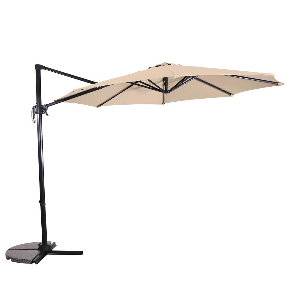  Ampelschirm Aus Polyester - 300cm - Mit Fuß - Ampelschirm Wuket