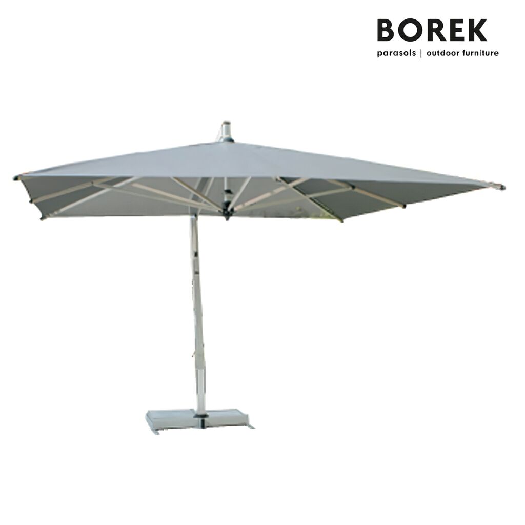  Ampelschirm Drehbar Von Borek - Aluminium Rahmen - Mit Kurbel-System - Modern - Capri Sonnenschirm Silver