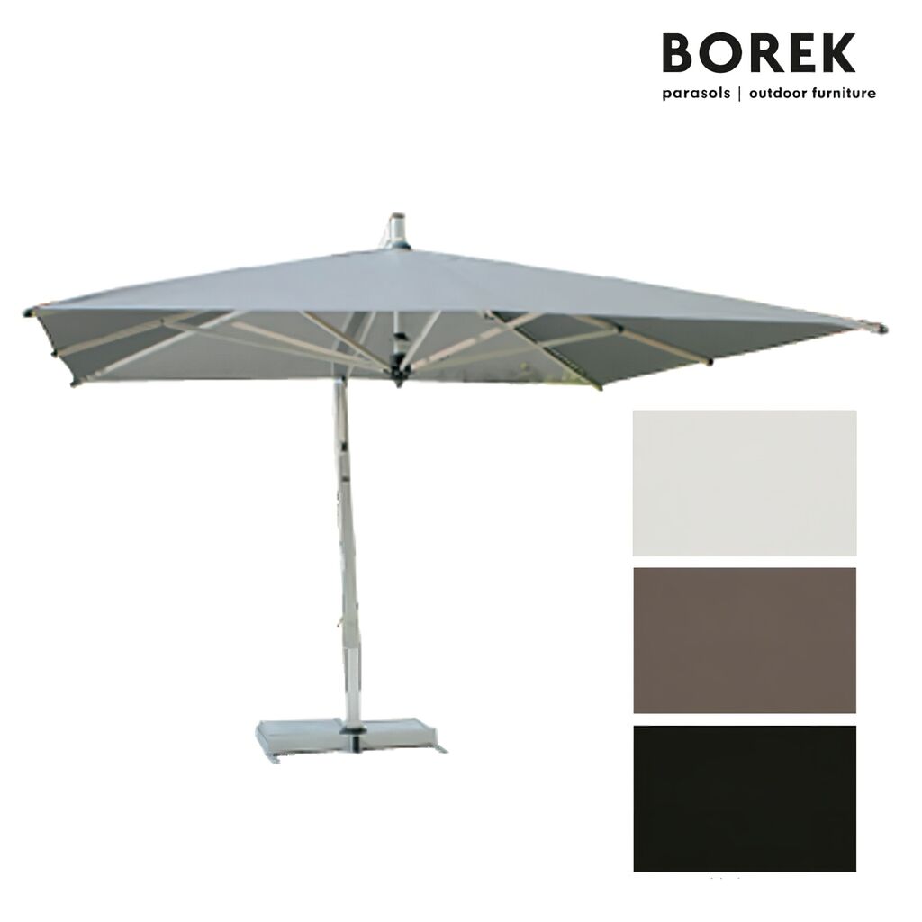  Ampelschirm Drehbar Von Borek - Aluminium Rahmen - Mit Kurbel-System - Modern - Capri Sonnenschirm Silver