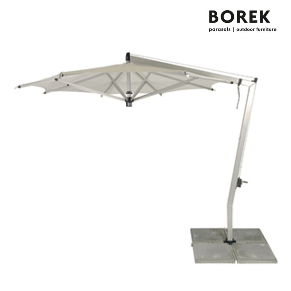  Ampelschirm Mit Schirmständer - Aluminium Gestell - Mit Kurbel - Hochwertig - Borek - Ischia Sonnenschirm Silver