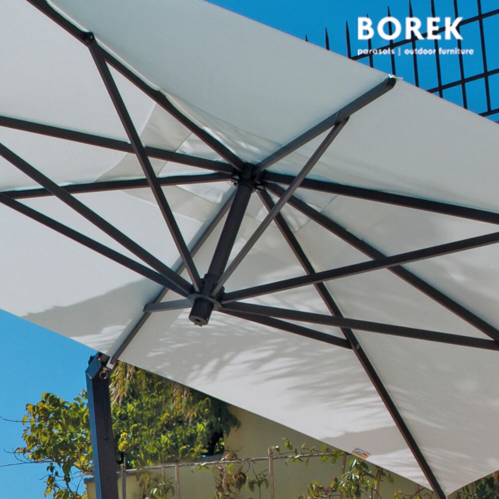  Ampelschirm Quadratisch Von Borek - Aluminium Gestell - Mit Kurbel - Hochwertig - Ischia Sonnenschirm Graphite