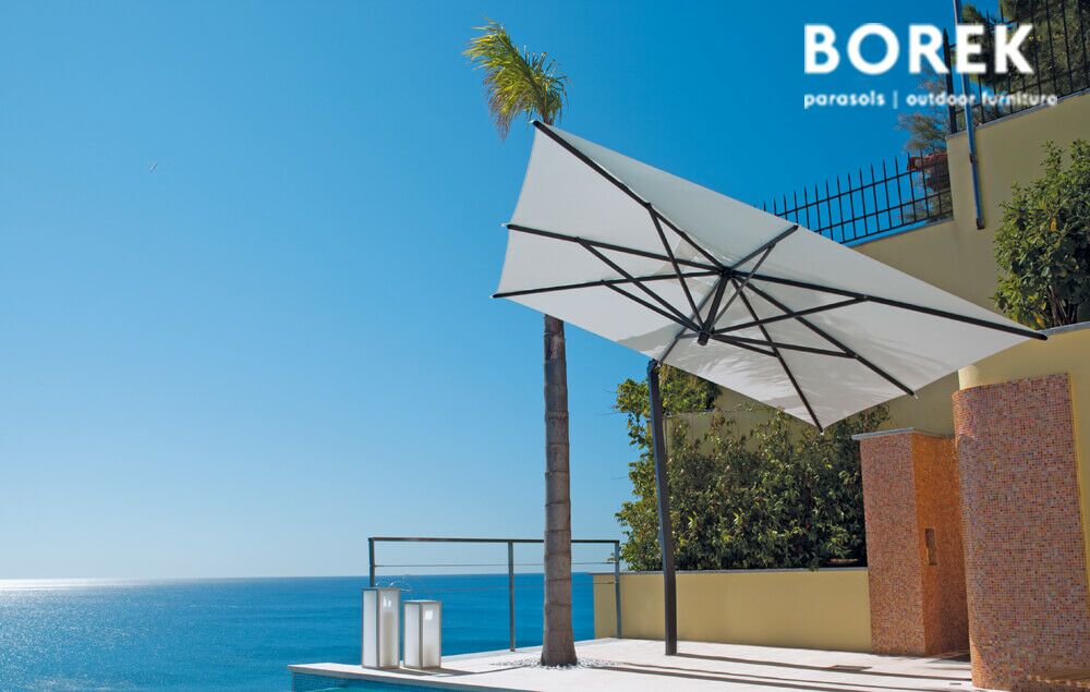  Ampelschirm Quadratisch Von Borek - Aluminium Gestell - Mit Kurbel - Hochwertig - Ischia Sonnenschirm Graphite