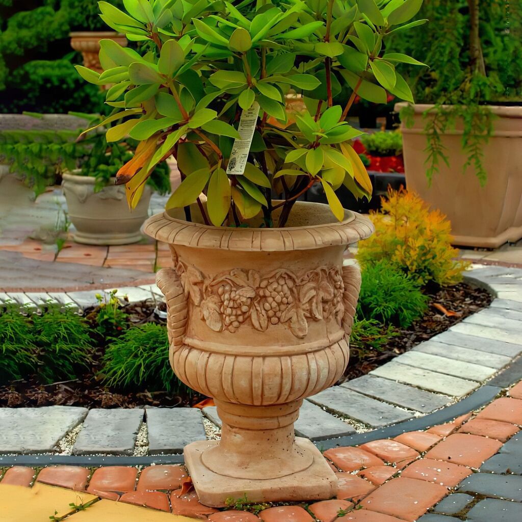  Andalusische Pflanzvase Aus Steinguss In Verschiedenen Farben - Wein Motiv - Ilinia