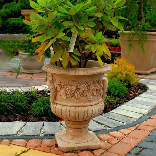  Andalusische Pflanzvase Aus Steinguss In Verschiedenen Farben - Wein Motiv - Ilinia