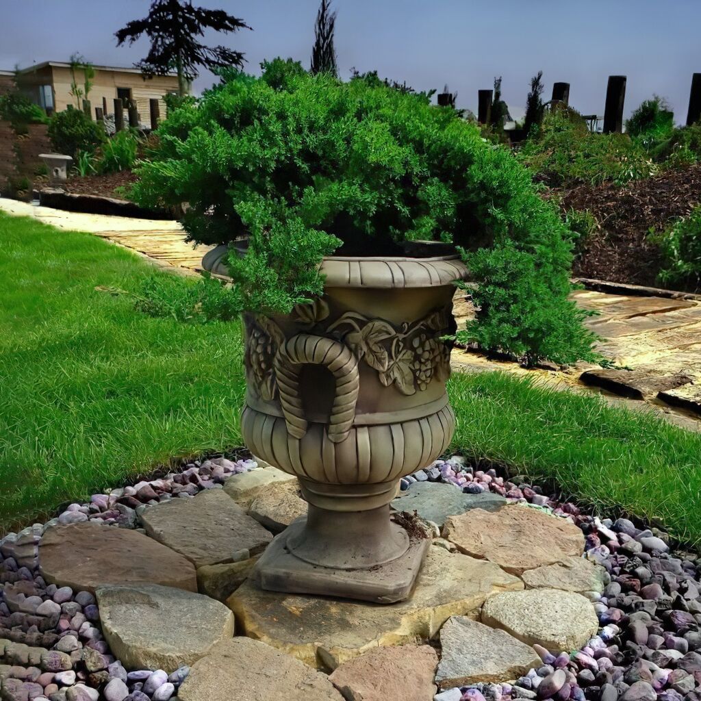  Andalusische Pflanzvase Aus Steinguss In Verschiedenen Farben - Wein Motiv - Ilinia
