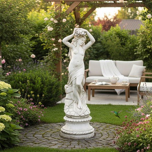  Anmutige Gartenfigur Aus Steinguss - Frauen Aktskulptur - Beatrica