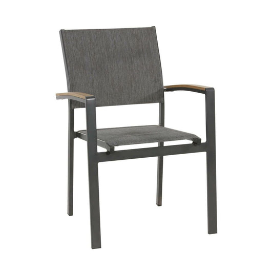  Anthrazit Gartenstuhl Mit Teak-Finish - Gartenstuhl Turin