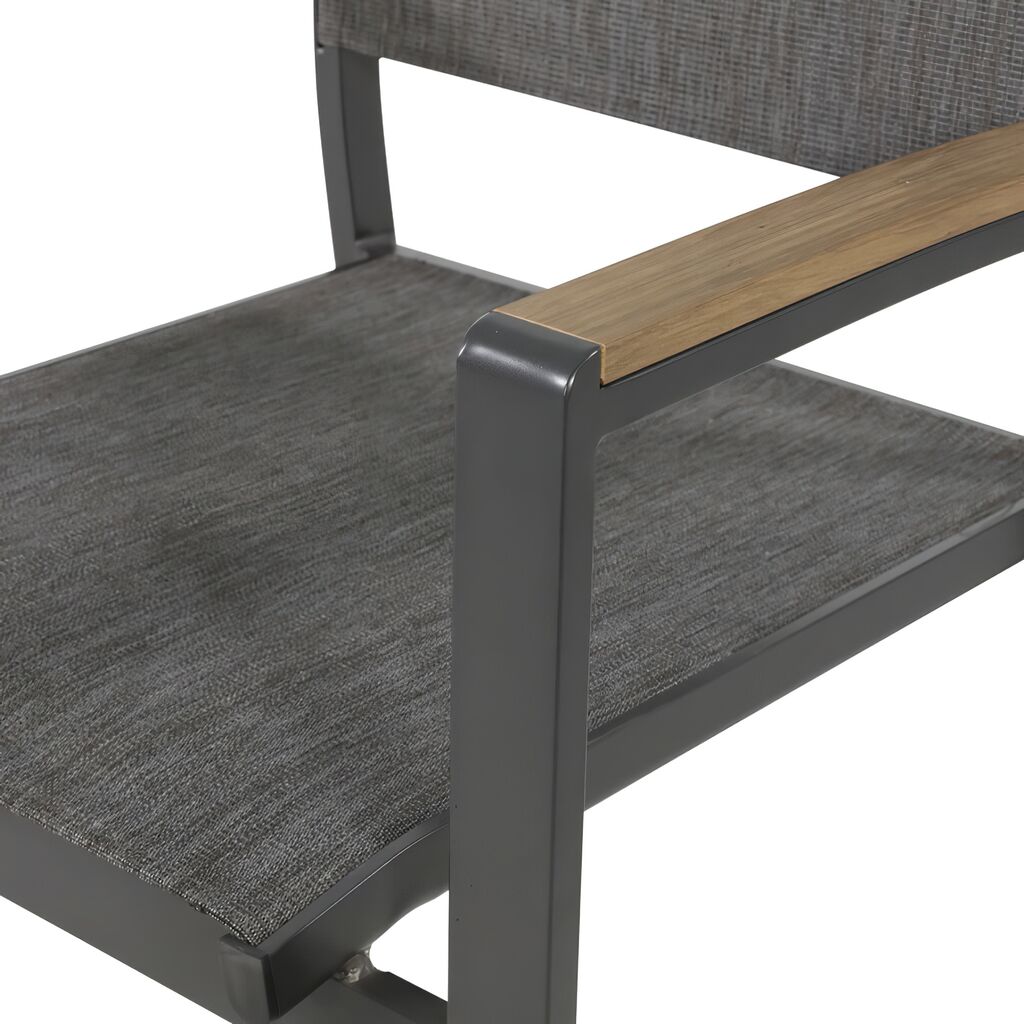  Anthrazit Gartenstuhl Mit Teak-Finish - Gartenstuhl Turin