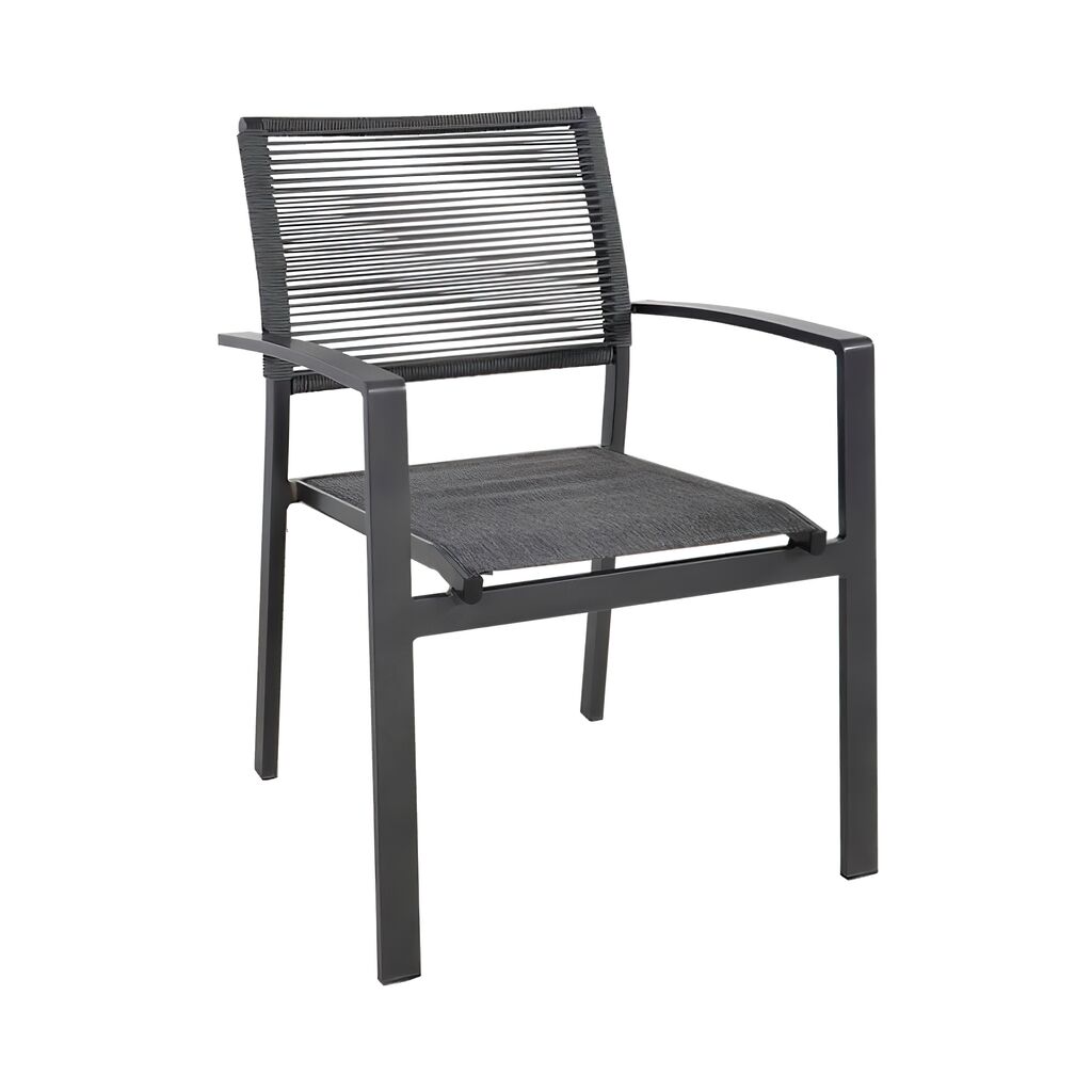  Anthrazit Outdoor Stapelstuhl Mit Armlehnen - Gartenstuhl Firo