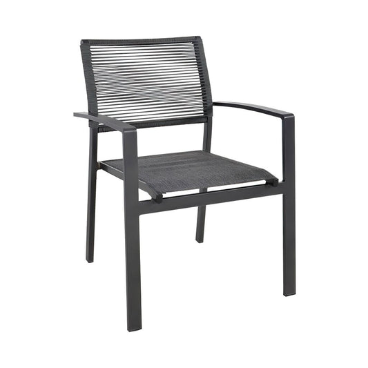  Anthrazit Outdoor Stapelstuhl Mit Armlehnen - Gartenstuhl Firo