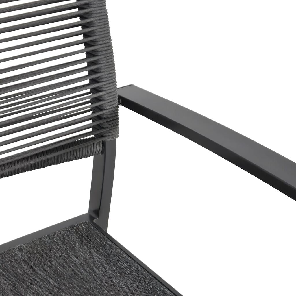  Anthrazit Outdoor Stapelstuhl Mit Armlehnen - Gartenstuhl Firo