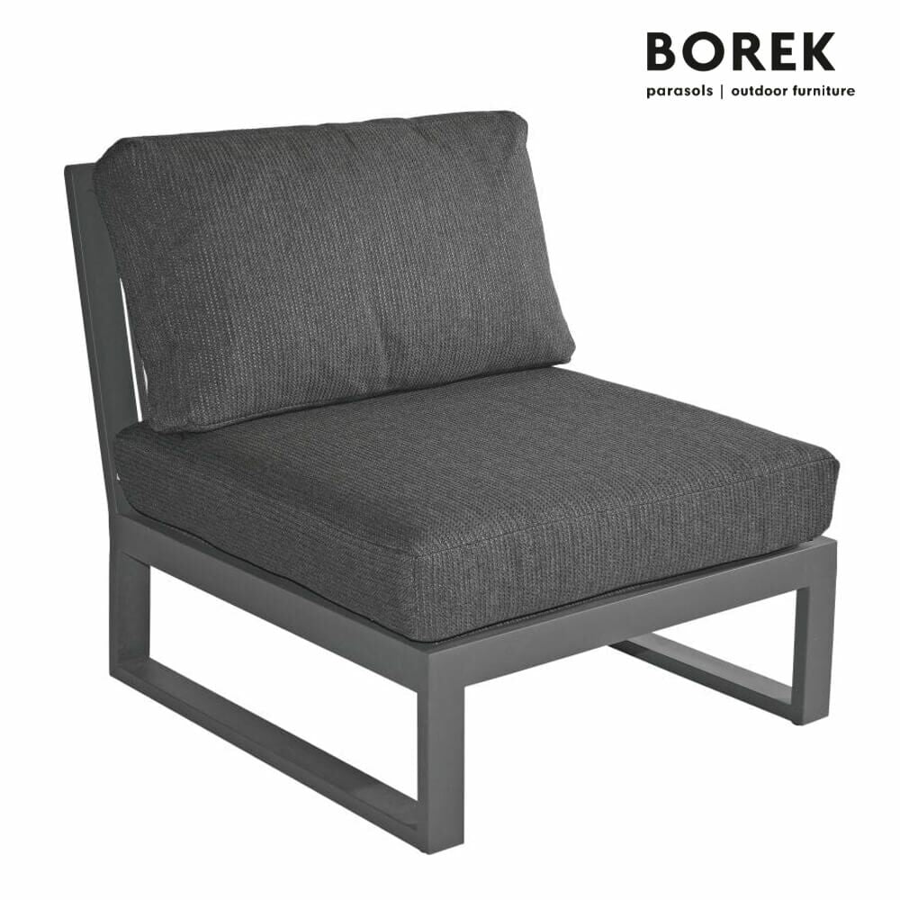  Anthrazitfarbenes Borek Lounge Mittelmodul Mit Dunklen Kissen - Altea Mittelmodul
