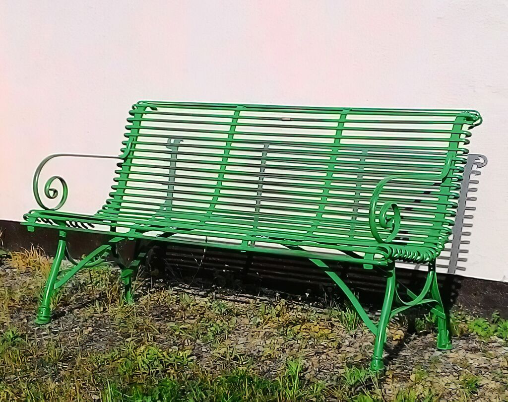  Antik Gartenbank 3-Sitzer Aus Schmiedeeisen - Isidore
