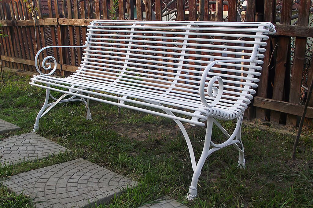  Antik Gartenbank 3-Sitzer Aus Schmiedeeisen - Isidore