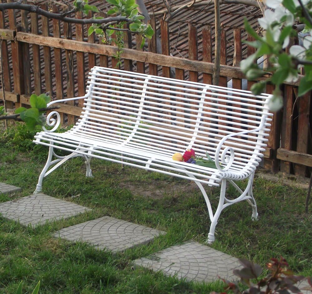  Antik Gartenbank 3-Sitzer Aus Schmiedeeisen - Isidore
