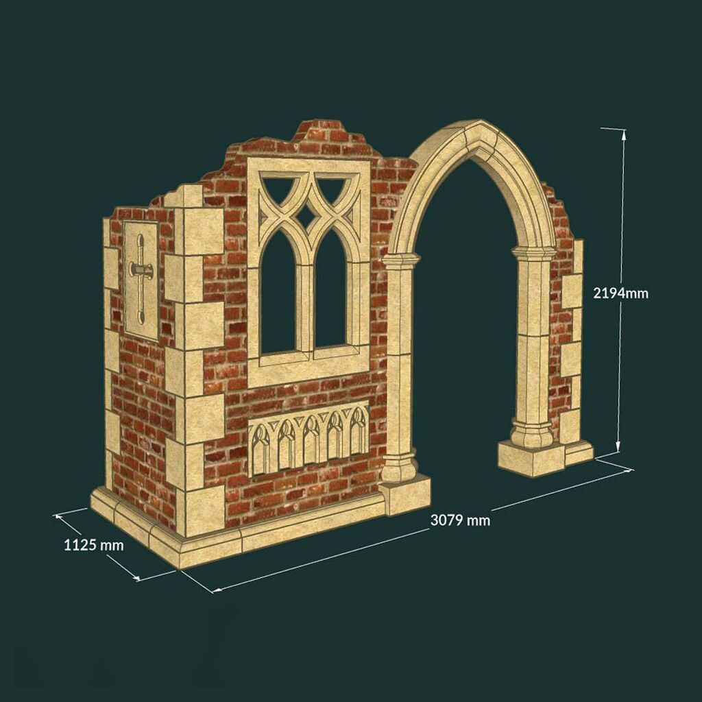 Antike Gartenruine Mit Torbogen & Fenster Aus Ziegeln - Bracknell Ruin