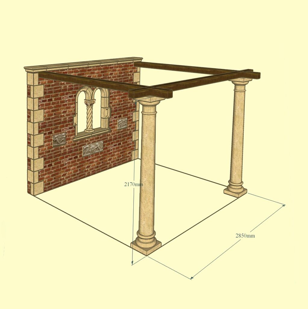  Antike Ruinenmauer Mit Fenster & Säulen Als Pavillon - Gravewood Pavillon