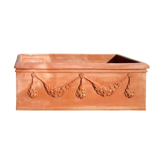  Antiker Blumentrog Groß Aus Terracotta - Rosselli