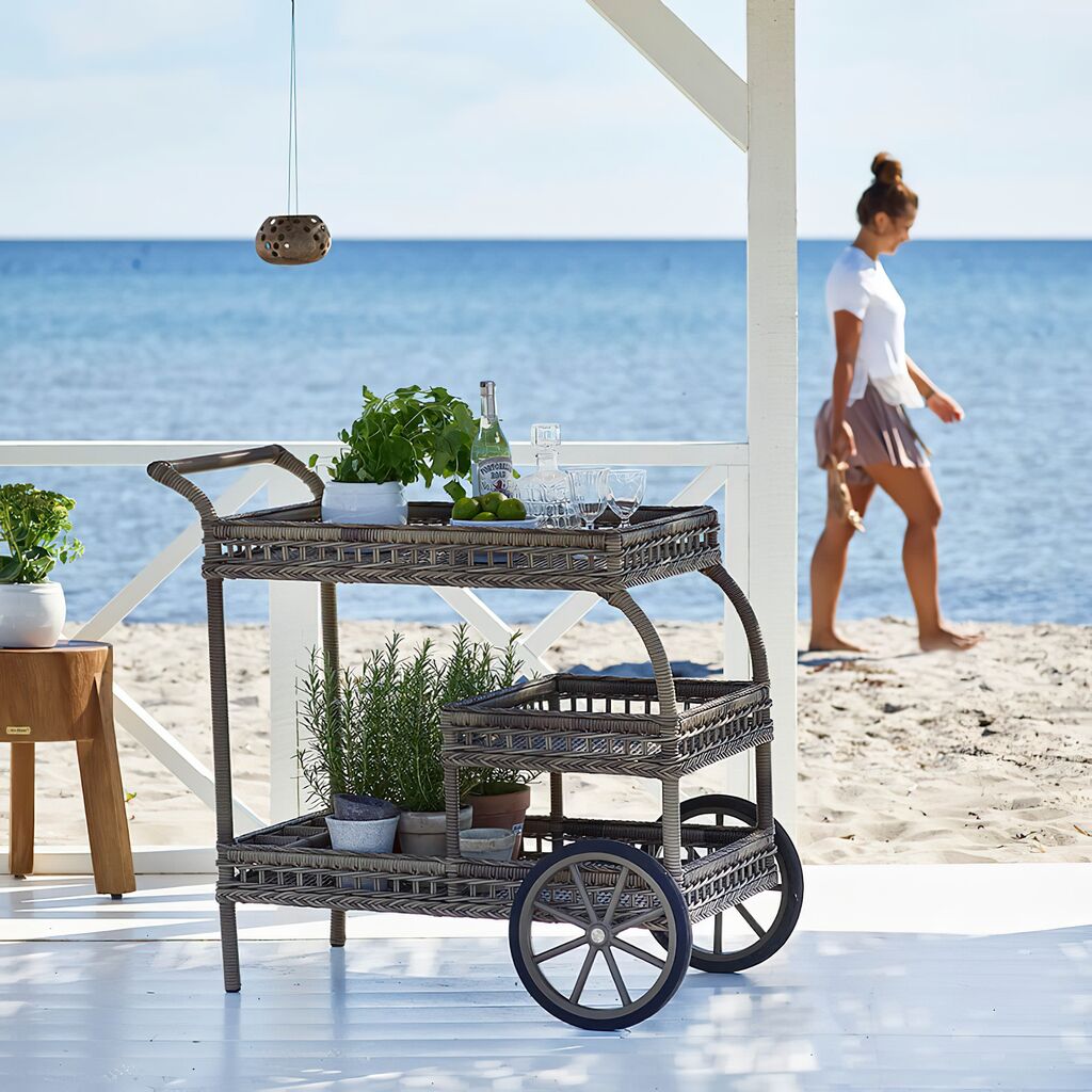  Antikgrauer Servierwagen Für Den Garten Mit Rädern - Servierwagen Silje
