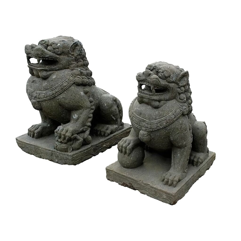  Asiatische Steinlöwen Handarbeit - Palanga