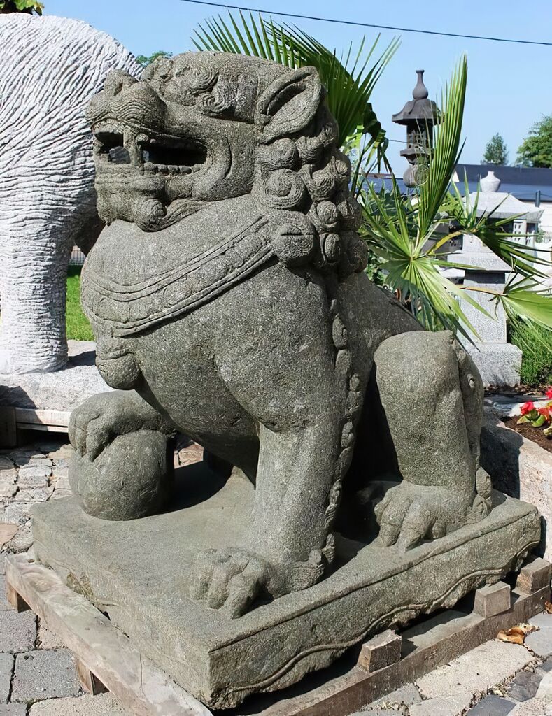  Asiatische Steinlöwen Handarbeit - Palanga