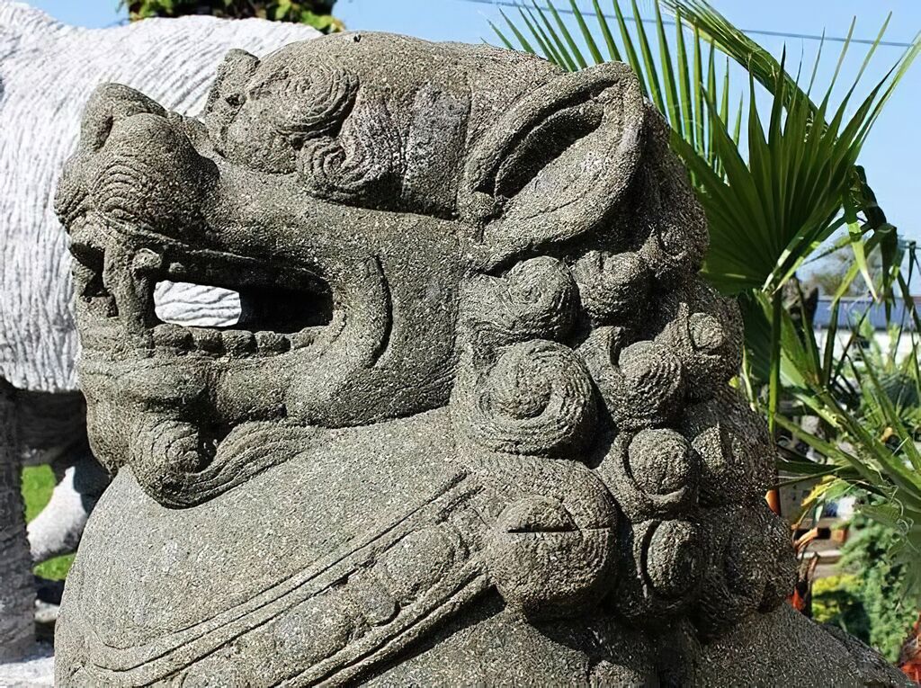  Asiatische Steinlöwen Handarbeit - Palanga