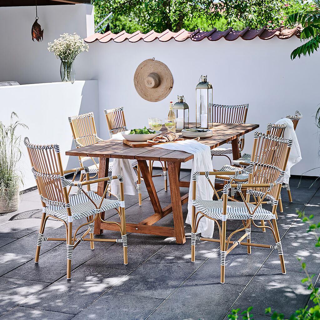  Ausgefallener Gartenstuhl Aus Alu Rattan Mit Armlehnen - Gartensessel Levi