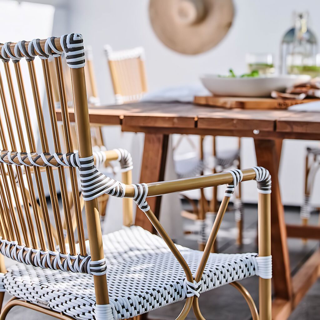  Ausgefallener Gartenstuhl Aus Alu Rattan Mit Armlehnen - Gartensessel Levi