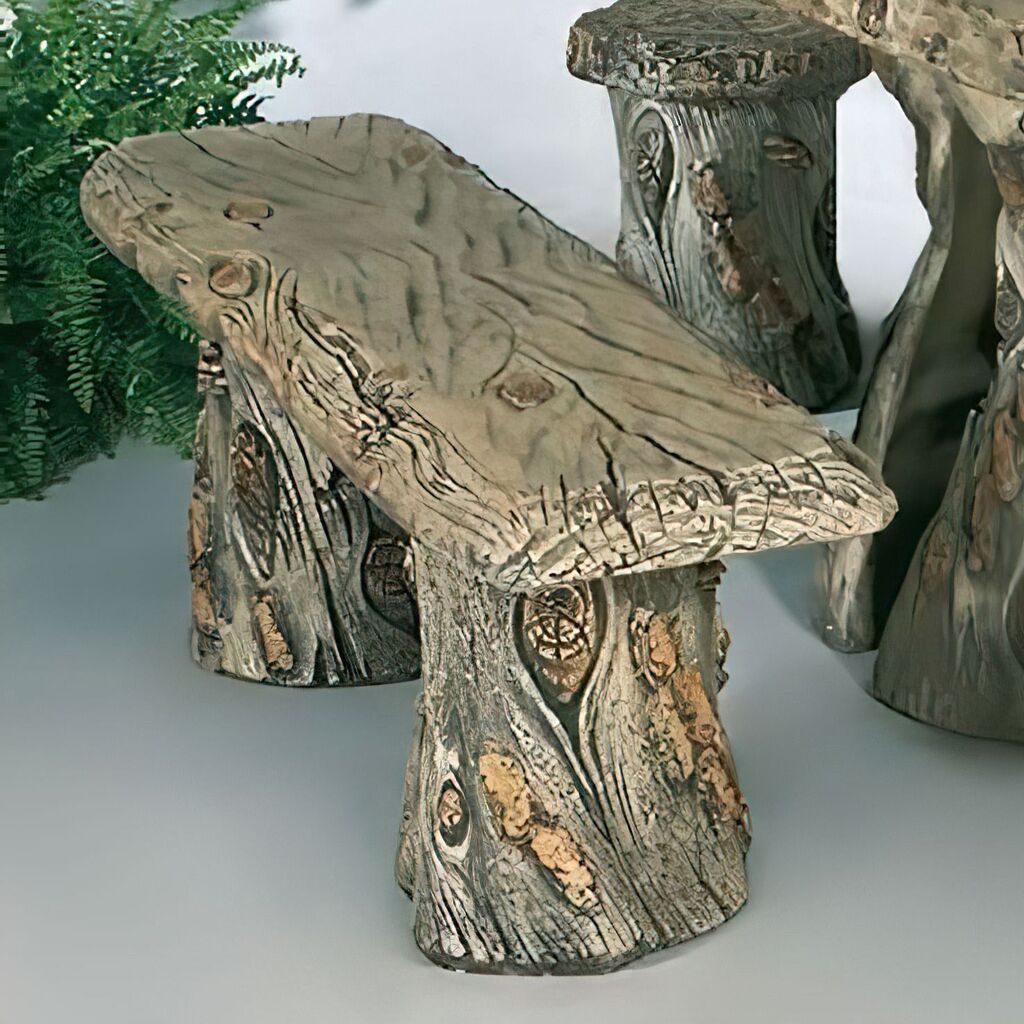  Außergewöhnliche Stein Gartenbank Mit Holz Maserung - Verschiedene Farbtöne - Naime