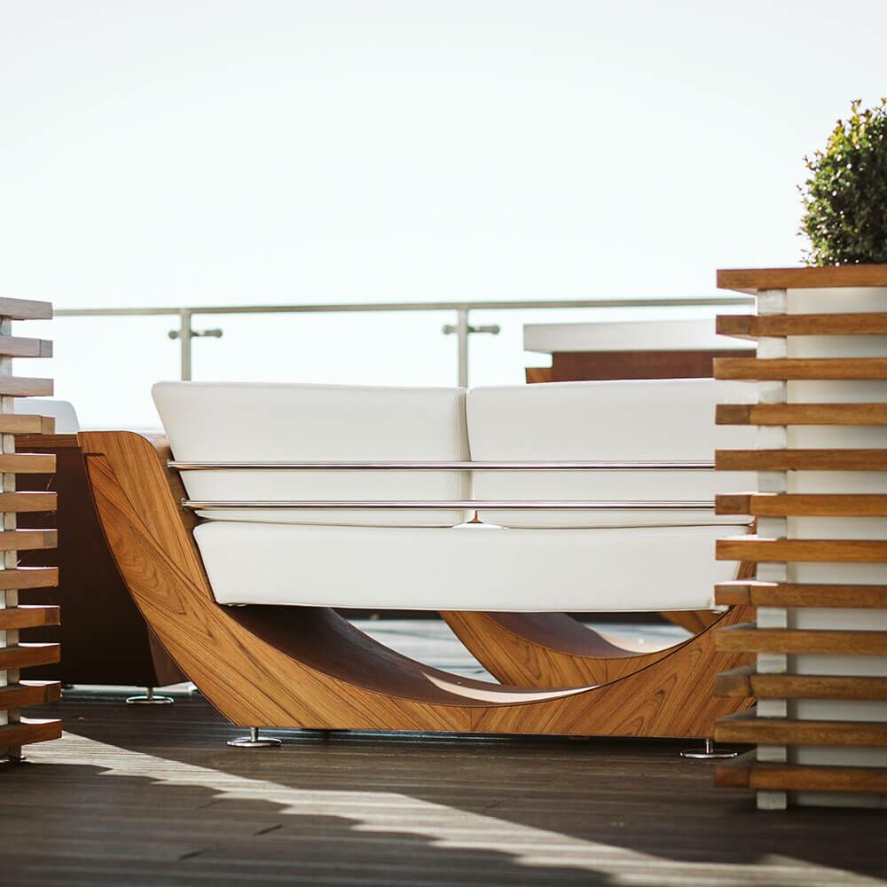  Außergewöhnliches 2-Sitzer Gartensofa Aus Holz Mit Polstern - Masuria - Narie Sofa