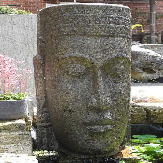  Außergewöhnliches Steinguss Wasserspiel Mit Buddha - Sengoku