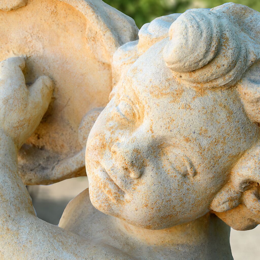  Barocke Gartenskulptur Mit Putte - Tamburo