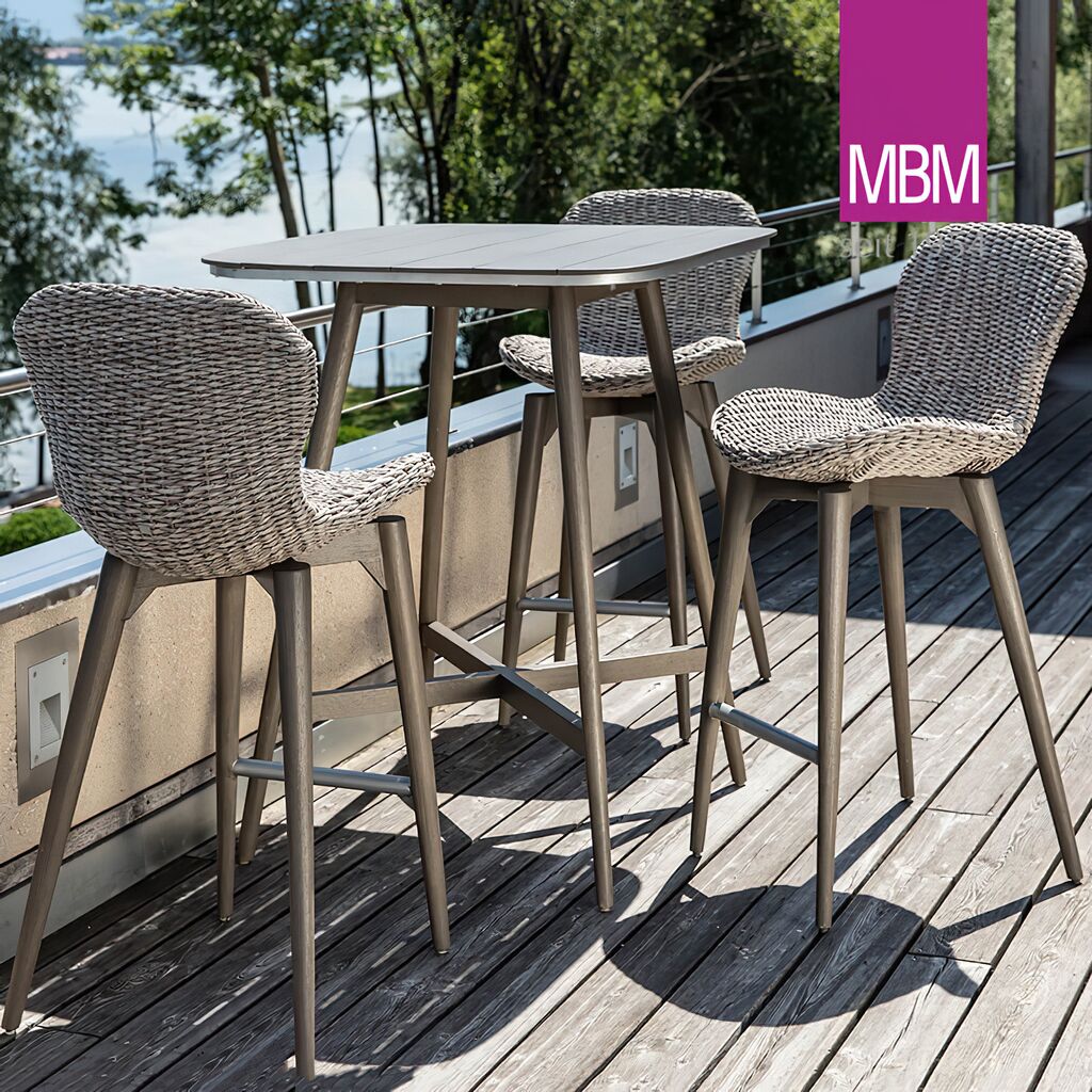 Barstuhl Mit Lehne Aus Resysta Für Den Garten - MBM - Barstuhl Orlando