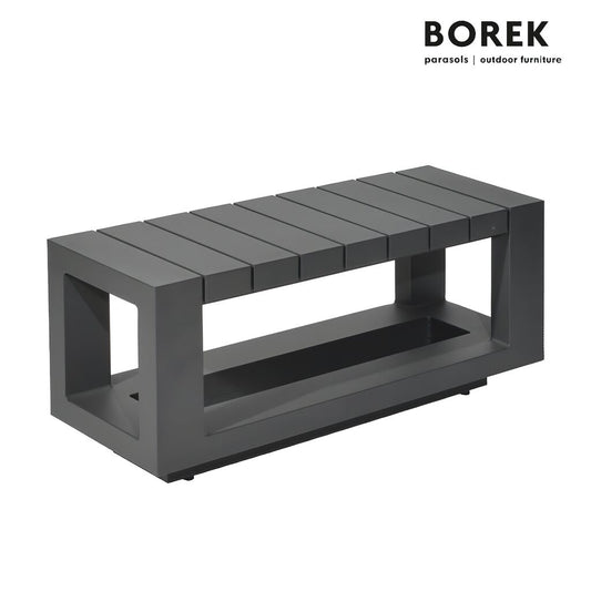  Beistelltisch Für Garten & Terrasse - Aluminium - Borek - Grau - 40x90x30cm - Murcia Beistelltisch