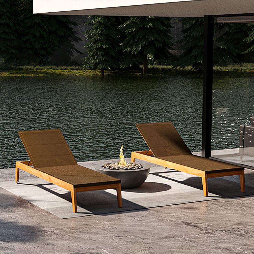  Bequeme Outdoor Sonnenliege Aus Teak Mit Rädern - Ethan Sonnenliege