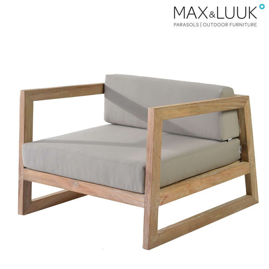  Bequemer Gartensessel Mit Polster - Teak Holz - Max&Luuk - Mason Loungesessel
