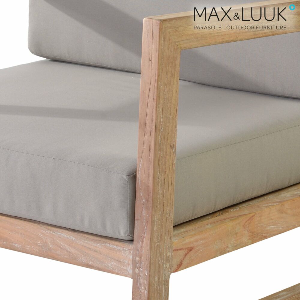  Bequemer Gartensessel Mit Polster - Teak Holz - Max&Luuk - Mason Loungesessel