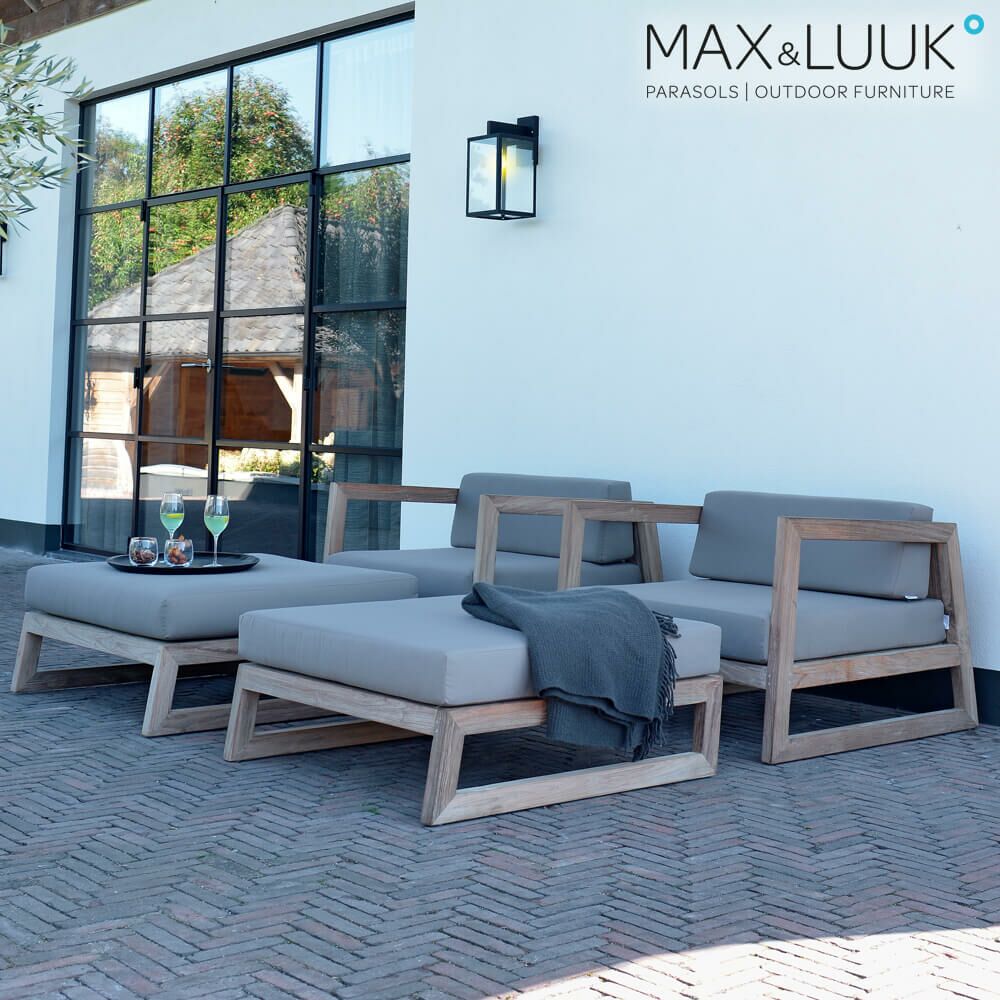  Bequemer Gartensessel Mit Polster - Teak Holz - Max&Luuk - Mason Loungesessel