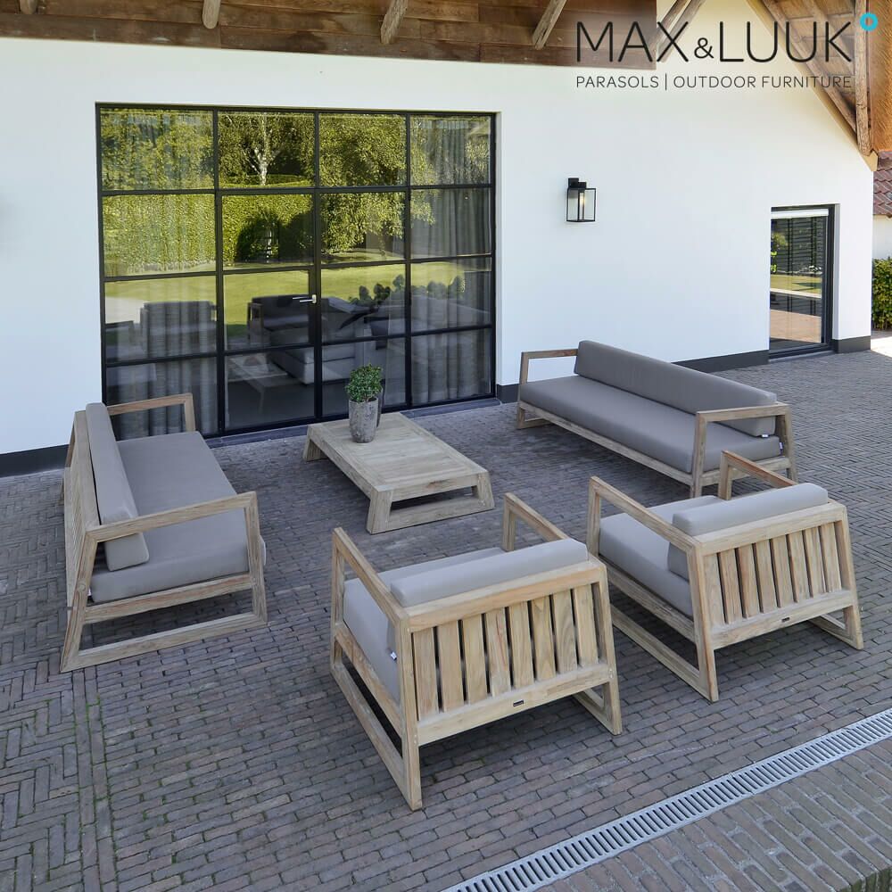  Bequemer Gartensessel Mit Polster - Teak Holz - Max&Luuk - Mason Loungesessel