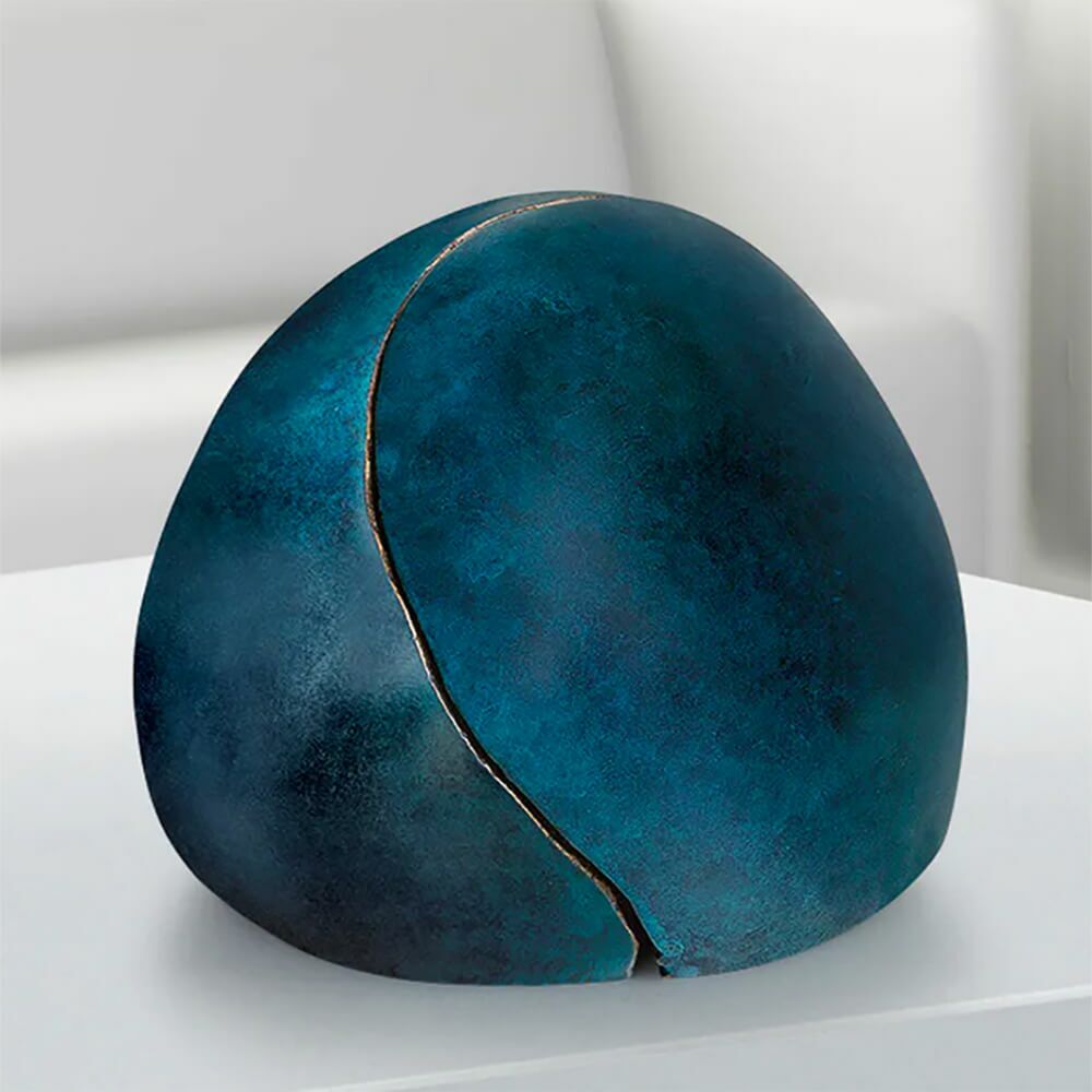 Besondere Bronzeskulptur - Blaue Designerlimitation - Zwei In Einem (2-teilig)