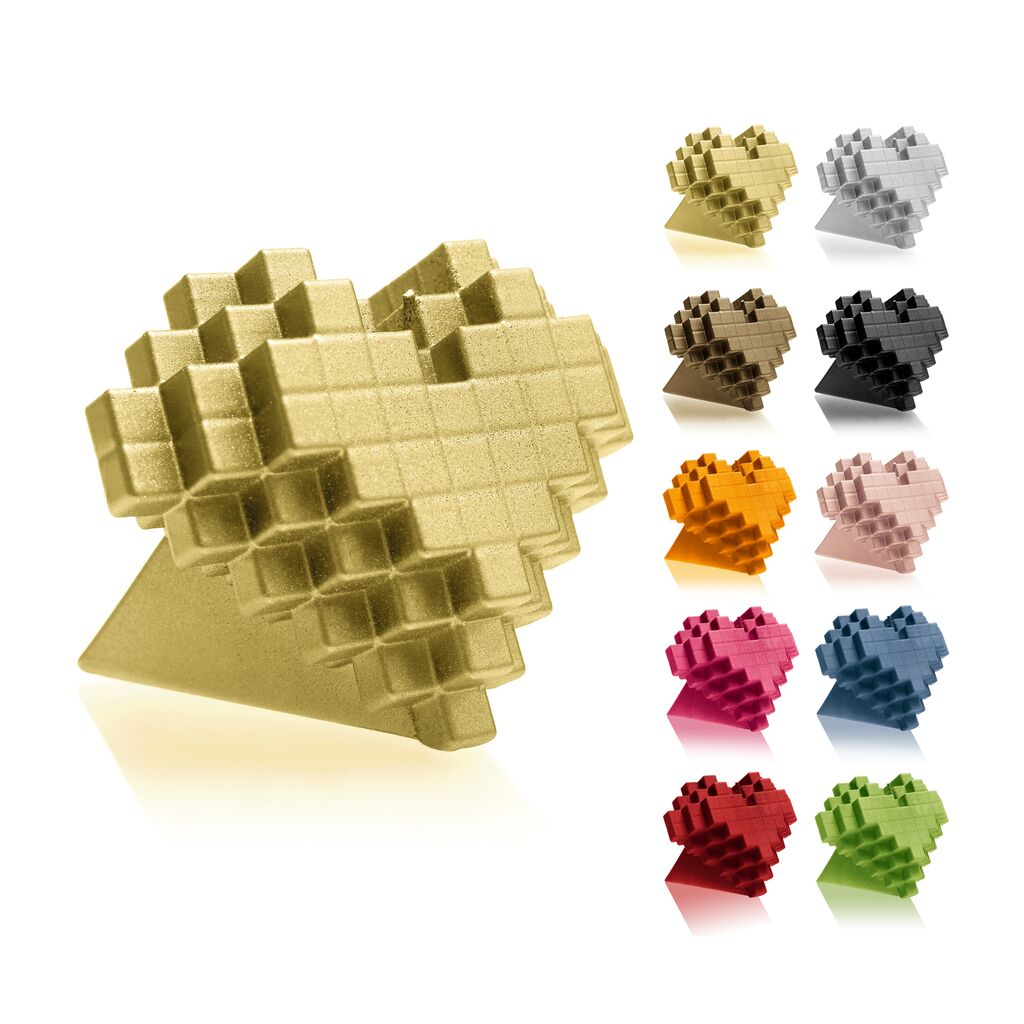  Besondere Herz Dekofigur - Vegane Kerze Im Pixel Design - Pixel Hearth
