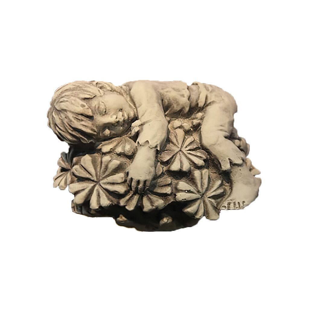  Besondere Stein Jungen Gartenfigur Mit Blüte - Minot Finn