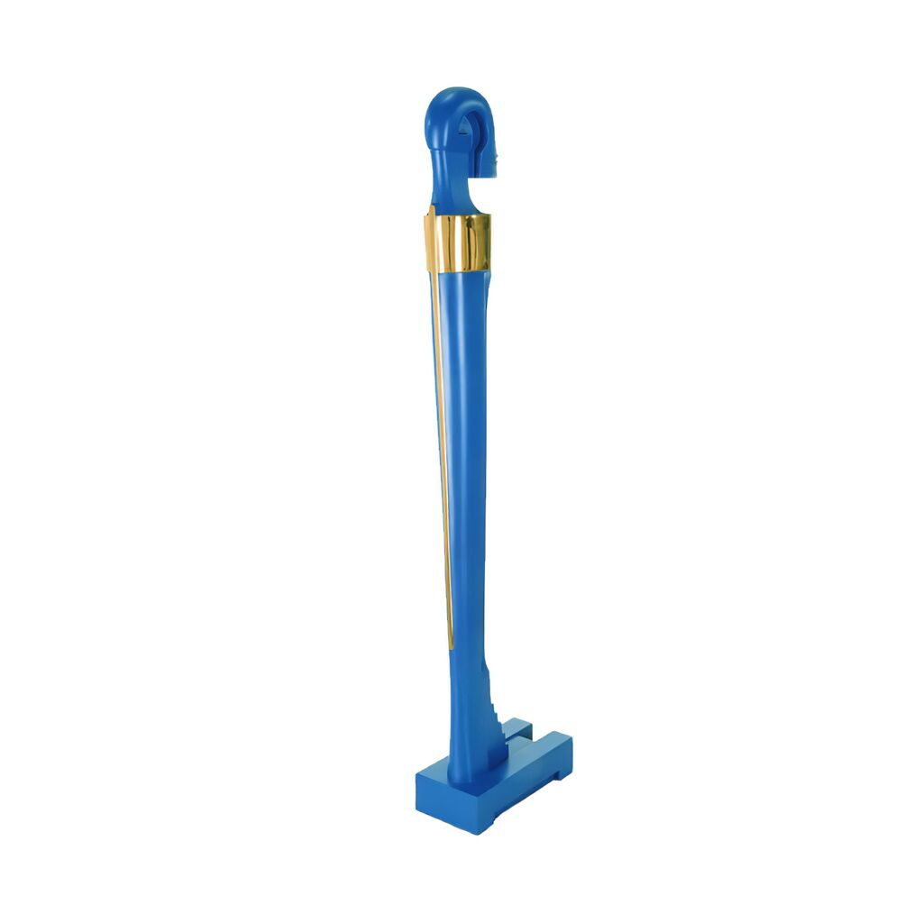  Blaue Bronzesäule Mit Kopf Und Goldapplikation - Idol