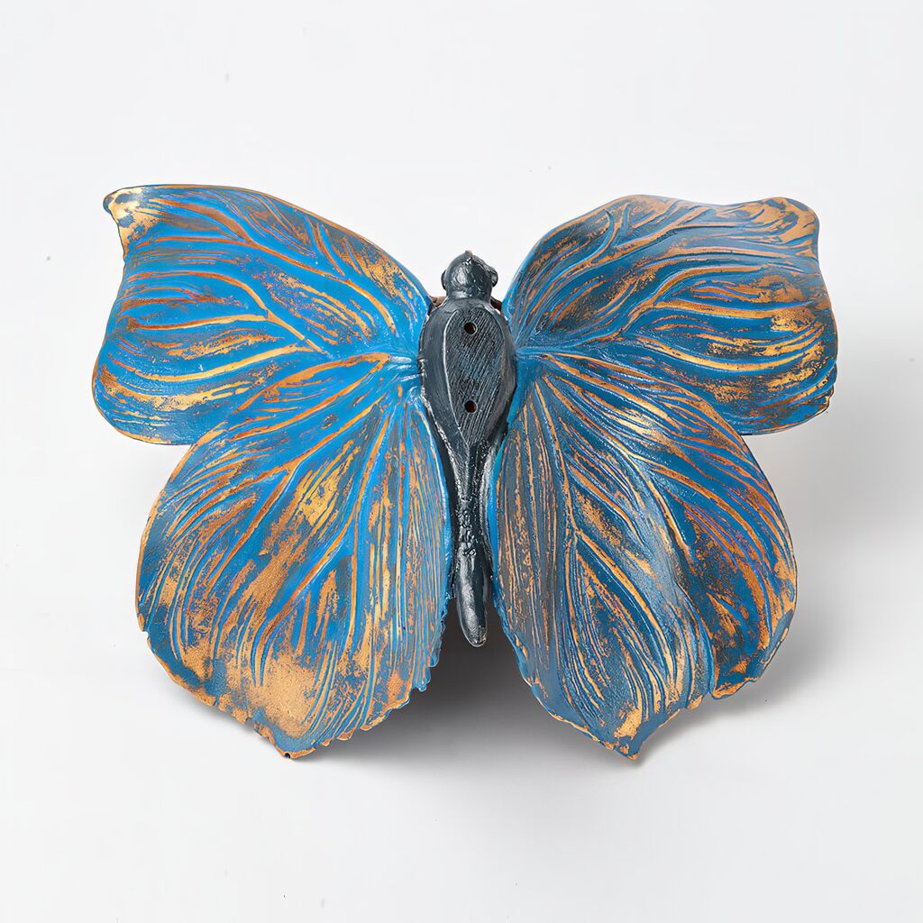  Blauer Bronze Schmetterling Zur Wandbefestigung - Schmetterling