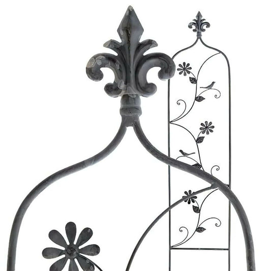  Blumen Rankenhilfe Im Floralen Design In Anthrazit Aus Metall - Florales Auxilium