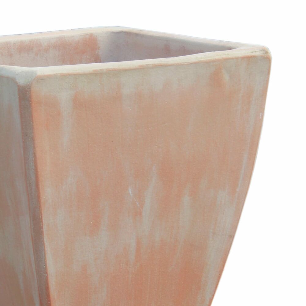  Blumenkübel Eckig - Steinzeug Frostsicher - Terrakotta Modern - Klythia Terra Hell