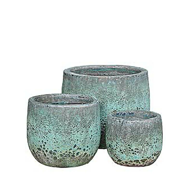  Blumenkübel Im 3er Set - Antikes Design - Grün - Adelide