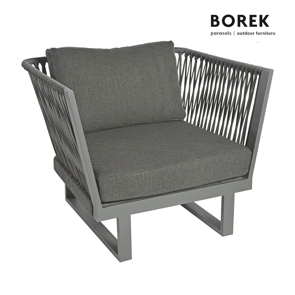  Borek Gartensessel In Grau/weiß Rope-Optik - Altea Sessel