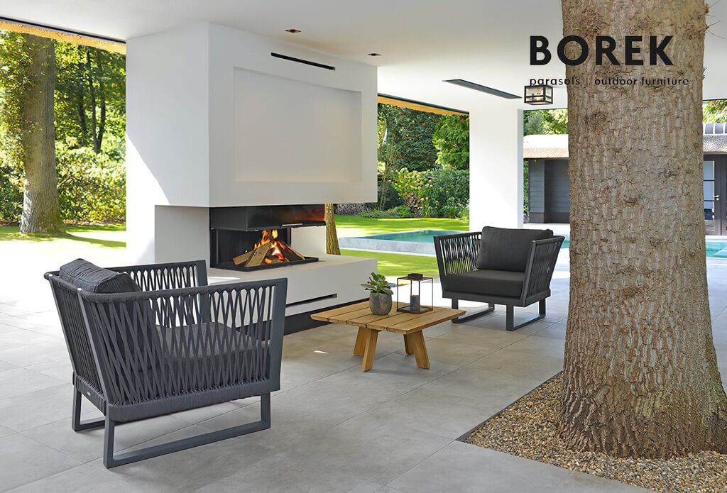  Borek Gartensessel In Grau/weiß Rope-Optik - Altea Sessel