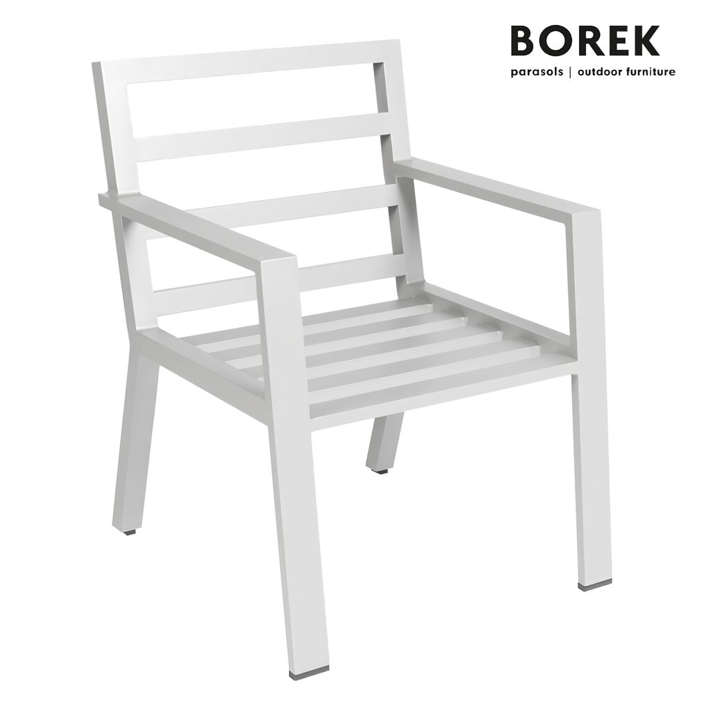  Borek Gartenstuhl Aus Aluminium - Modern - Weiß - Outdoor - Viking Stuhl